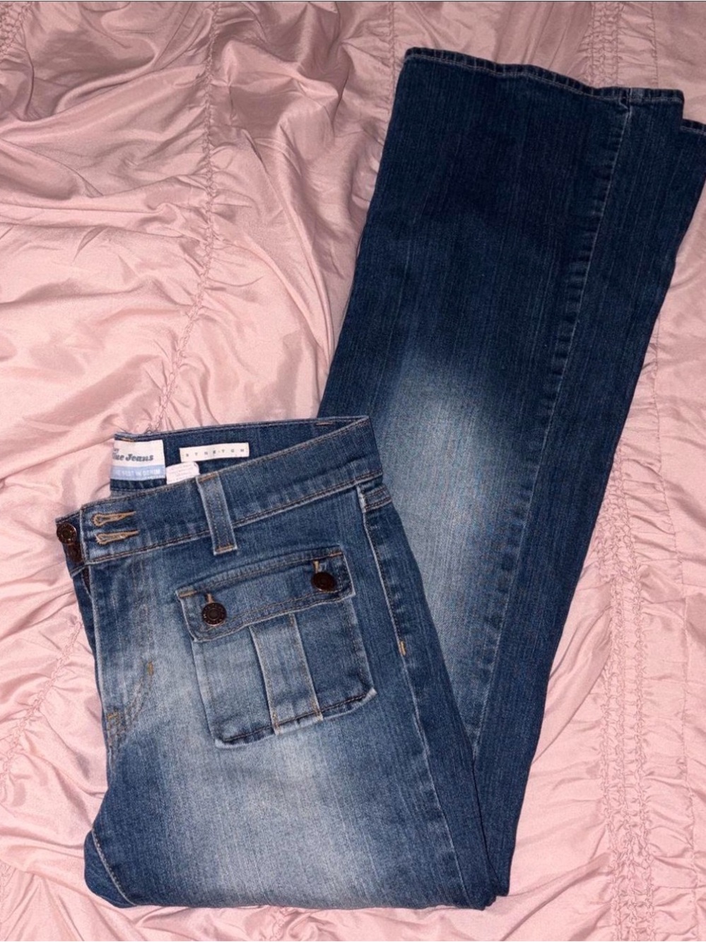 Old Navy Women's Medium Blue Bootcut Jeans with Front Flap Pocket